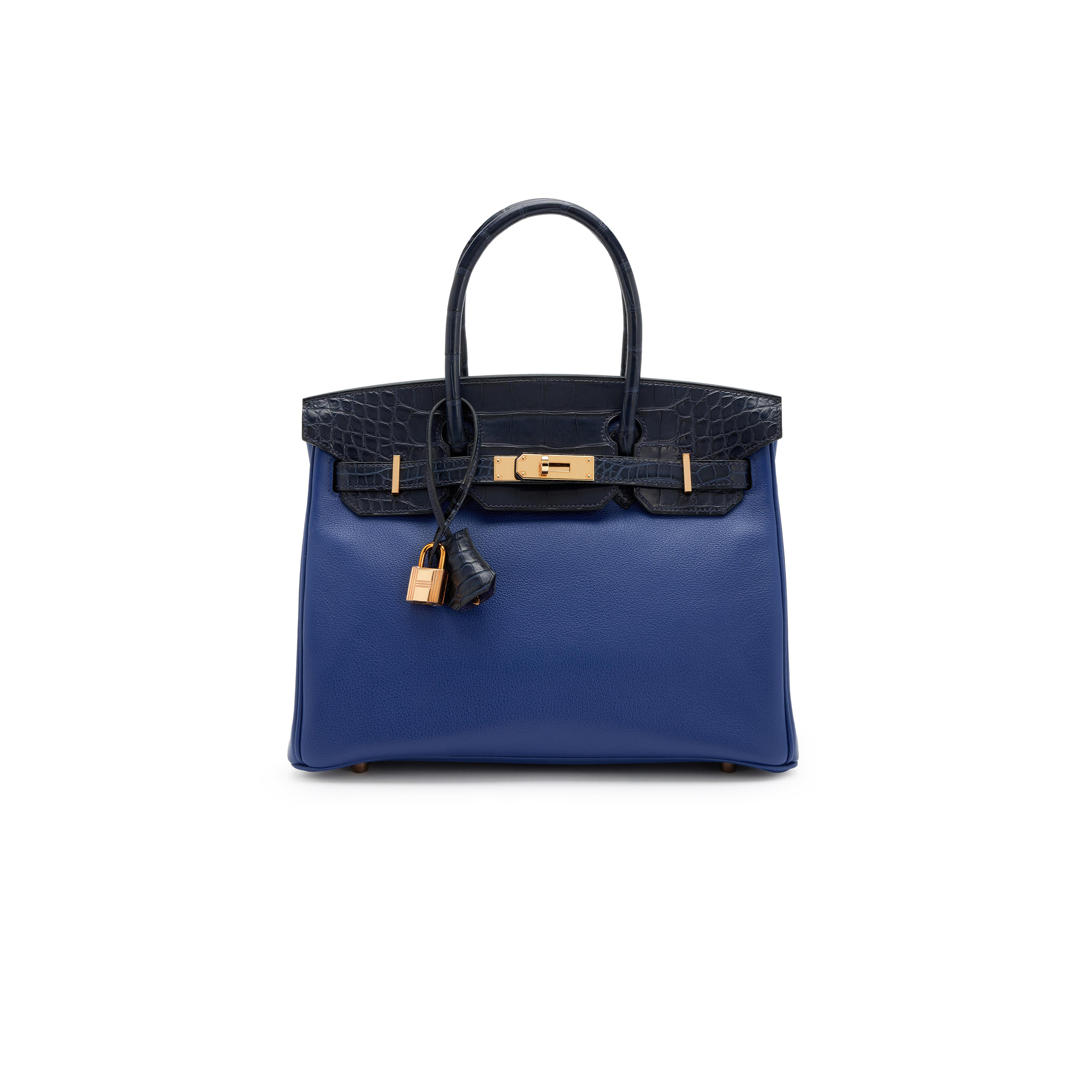 HERMÈS MASTER BIRKIN 25 CROCODILE AND TOGO LEATHER TWO-TONE GOLD BUCKLE H076216CKA2 (25*20*13cm)